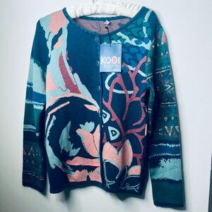 Kooi Knitwear Cardigan Sweater Granny Button Up